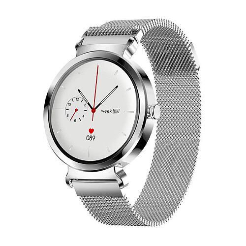 Chrono Montre connectée femme, élégante et de haute qualité, acier inoxydable, IP68, étanche, montre connectée, tracker de fitness avec fréquence cardiaque, surveillance du sommeil, calories, podomètre, activité(Argent)