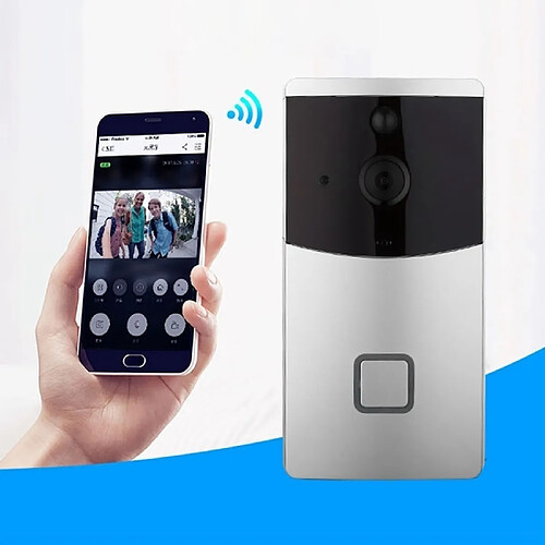 Wewoo Interphone vidéo Caméra de sécurité Home HD 720P Intercom de sonnette Smart WiFi, carte de support TF & vision nocturne & application de détection PIR pour IOS & Android Argent