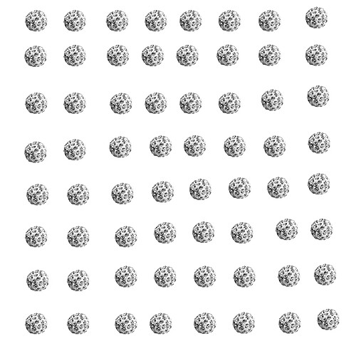 100 pièces ronde en argile en cristal de strass pavé perles de boules disco argent 10mm