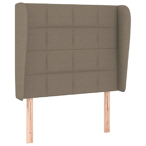 Maison Chic Tête de lit moderne avec oreilles pour chambre - Décoration de lit Taupe 93x23x118/128 cm Tissu -MN26821