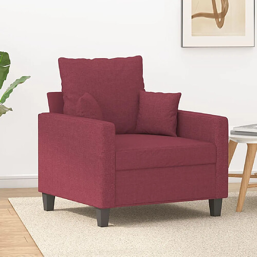 Maison Chic Fauteuil relax,Chaise pour salon Rouge bordeaux 60 cm Tissu -MN79691