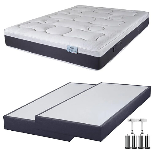 Ebac Matelas ressort + Sommier SP18 Volcan 180x200 Rueda - Hauteur 27 cm - Soutien ferme