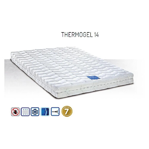 Inside 75 Matelas AIRGEL 160 cm 14 cm d'épaisseur accueil mousse à mémoire de forme thermorégulante.