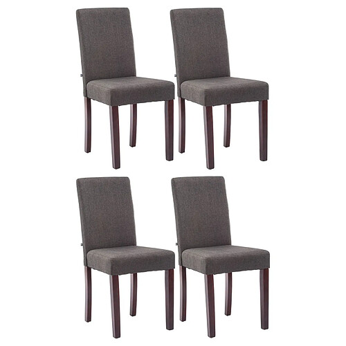 Decoshop26 Lot de 4 chaises de salle à manger design moderne en tissu gris foncé pieds en bois marron foncé 10_0001770