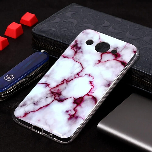 Wewoo Coque en TPU Motif Marbre Pour Huawei Y3 2018 Rouge