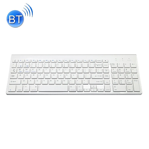 Wewoo Clavier sans fil QWERTY blanc pour ordinateur portable, tablette et Smartphones, Android / iOS / Windows ou une version mise à jour K368 Dual Mode Dual Channel 102 touches sans Bluetooth