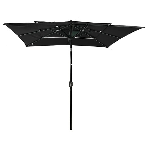 Maison Chic Parasol Jardin | Parasol à 3 niveaux avec mat en aluminium Noir 2,5x2,5 m - GKD30305