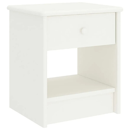 Maison Chic Table de chevet Table de Nuit Meuble de Rangement Blanc 35x30x40 cm Bois de pin massif