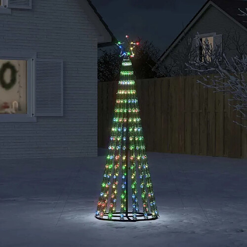 vidaXL Arbre de Noël lumineux conique 275 LED colorées 180 cm