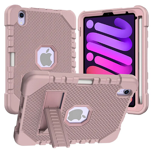 Coque en TPU antichoc, épaissi avec béquille or rose pour votre iPad mini (2021)