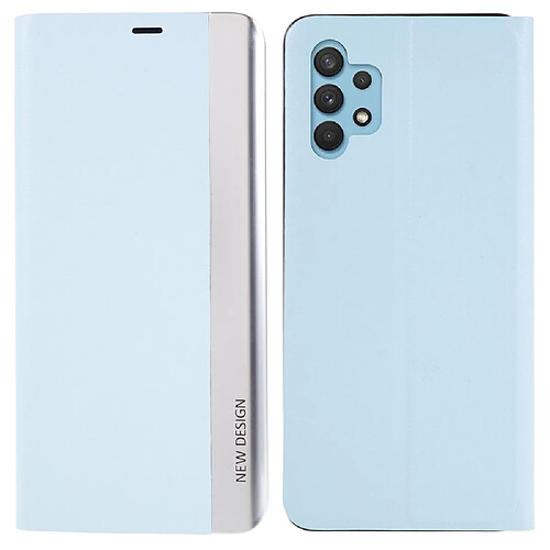 Etui en PU électroplaqué, fermeture magnétique avec support pour votre Samsung Galaxy A32 4G (EU Version) - bleu clair