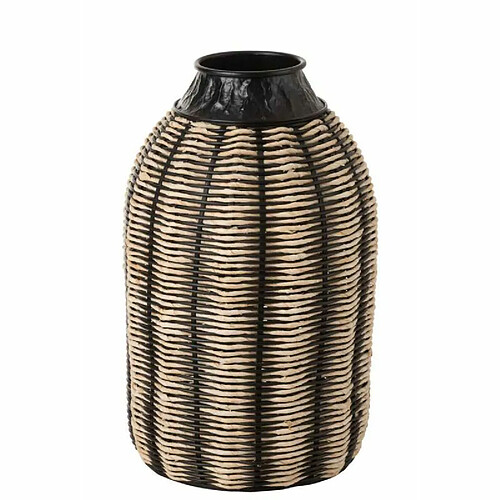 Paris Prix Vase Design en Rotin Corono 55cm Noir & Naturel