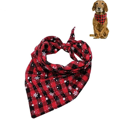 Wewoo 2 PCS Pet Triangle Serviette Noël Flocon De Neige Chien Salive ServietteTaille L Rouge