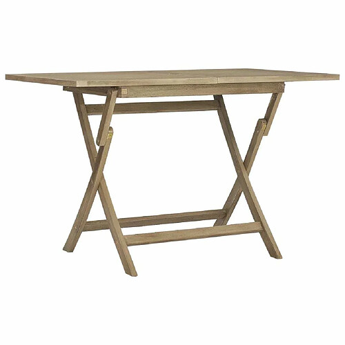 Maison Chic Table de jardin | Table d'extérieur pliante gris 120x70x75 cm bois de teck solide -GKD20384