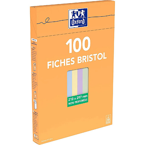 Oxford Boîte de 100 Fiches bristol