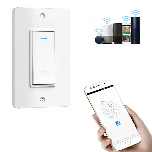 Wewoo Interrupteur tactile Smart Wall WiFi de type 120prise américaine blanc