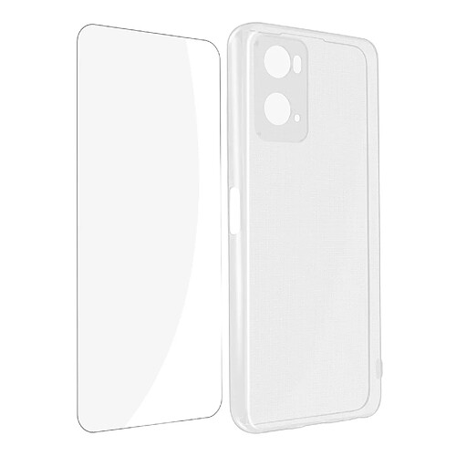 Avizar Coque Realme 9i , Oppo A76 et A96 Silicone gel Film Verre Trempé 9H transparent