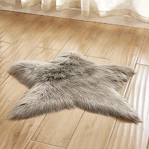 Tapis de sol pentagramme tapis antidérapant tapis poilu doux moelleux tapis de tapis en fausse fourrure maison - gris