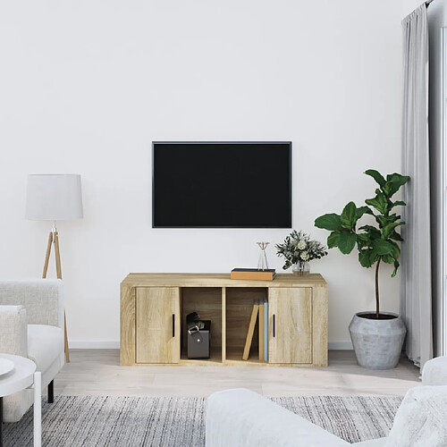 vidaXL Meuble TV Chêne sonoma 100x35x40 cm Bois d'ingénierie