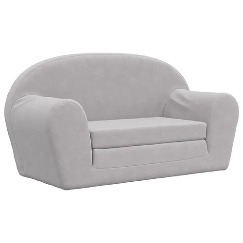 Maison Chic Canapé-lit convertible 2 places, Clic-Clac pour enfants gris clair peluche douce -GKD29147