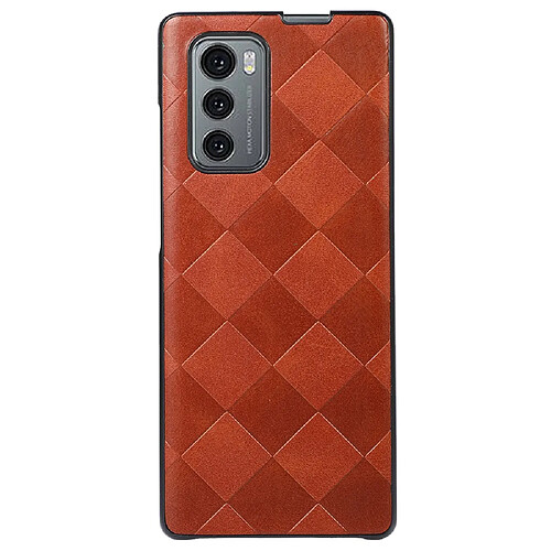 Coque en TPU + PU texture la grille rouge pour votre LG Wing 5G