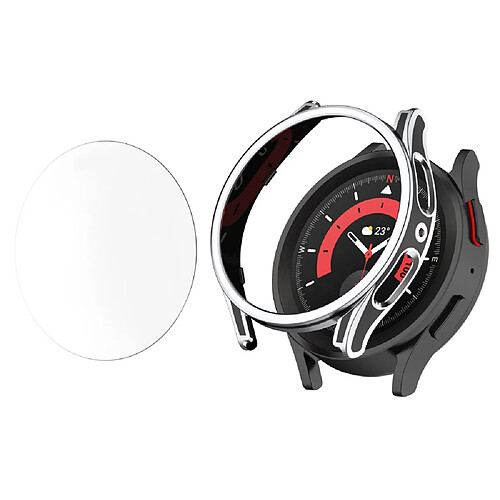 Coque en TPU anti-chute pour votre Samsung Galaxy Watch 5 44mm/Watch4 44mm - noir/argent