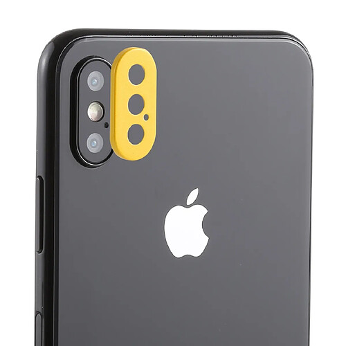 Wewoo Couvercle de bague de protection d'objectif de caméra arrière avec aiguille d'outil d'éjection de plateau pour iPhone XS Max Jaune