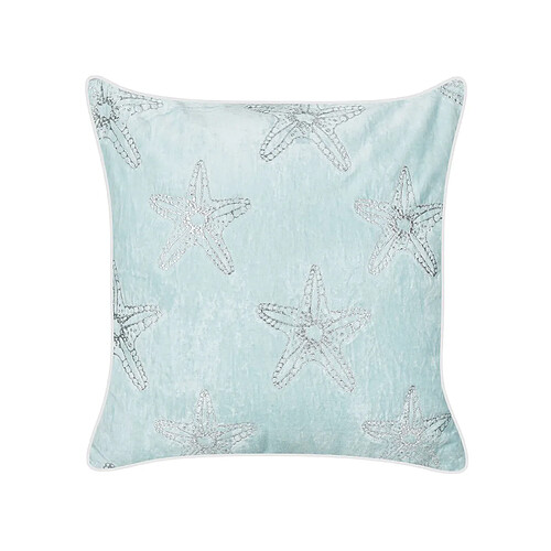 Beliani Coussin CERAMIUM Coton 45 x 45 cm Bleu clair