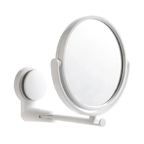 Universal Miroir de maquillage pliant, miroir de toilette suspendu, miroir de toilette pivotant, miroir de rasage à bras pliant.(blanche)