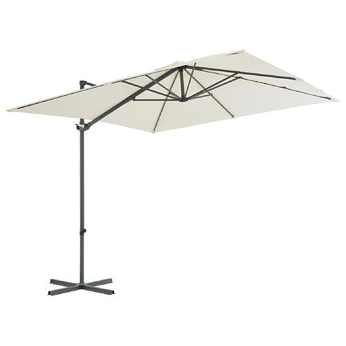 Maison Chic Parasol Jardin | Parasol en porte-à-faux avec mat en acier 250 x 250 cm Sable - GKD54619