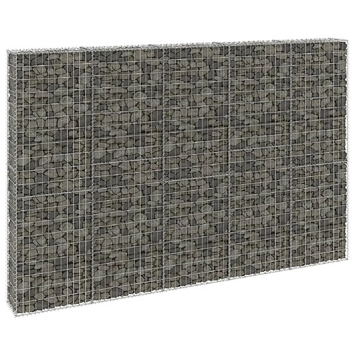 vidaXL Mur en gabion avec couvercles Acier galvanisé 300x30x200 cm