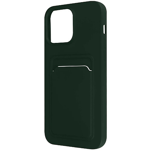 Avizar Coque iPhone 14 Pro Max Silicone Souple Porte-carte vertfonce