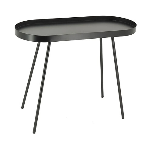 Aubry Gaspard Table basse ovale en métal noir 70 x 30 x 57 Noir.