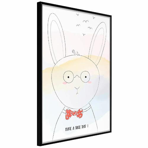 Paris Prix Affiche Murale Encadrée Polite Bunny 40 x 60 cm Noir