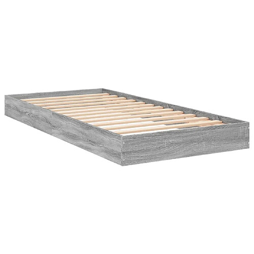 Vidaxl Cadre de lit sonoma gris 75x190 cm bois d'ingénierie