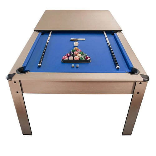 SOKKER Billard convertible couleur bois Chêne 226 x 126cm - Ambiance