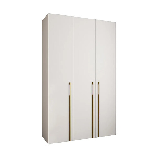 Abiks Meble Armoire à portes battantes Como 3 245,5/150/50 3 portes (blanc/doré)