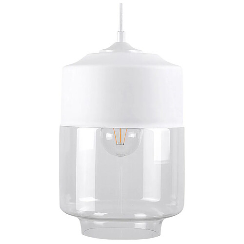 Beliani Lampe suspension JURUA Verre Blanc