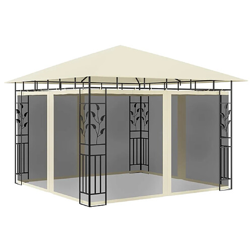 vidaXL Belvédère avec moustiquaire 3x3x2,73 m Crème 180 g/m²