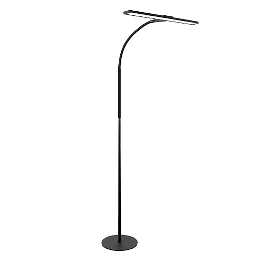 NETTLIFE Lampadaire LED Salon Dimmable Noir de lecture - Moderne Salon 10W Touch Lampe de bureau avec minuterie Lampe de lit Col de cygne réglable