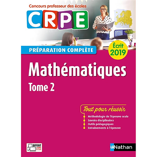 Mathématiques : CRPE, préparation complète, écrit 2019. Vol. 2 · Occasion