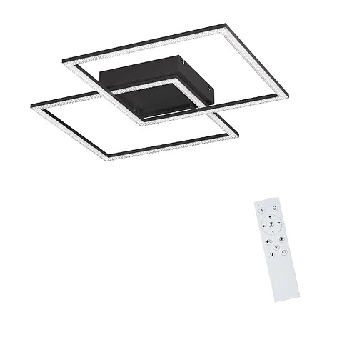 ZMH LED Ceiling Light 2 Modern Square Crystal Design Dimmable with Remote Control 52W