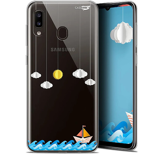 Caseink Coque arrière Samsung Galaxy A20 (6.4 ) Gel HD [ Nouvelle Collection - Souple - Antichoc - Imprimé en France] Petit Bateau en Mer