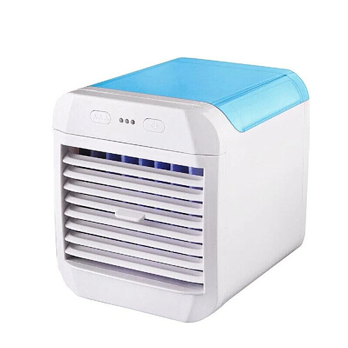 (Bleu) Mini Refroidisseur Réglage à Trois positions Ventilateur de Climatisation de Bureau Ventilateur Silencieux Portable de Bureau d'Intérieur