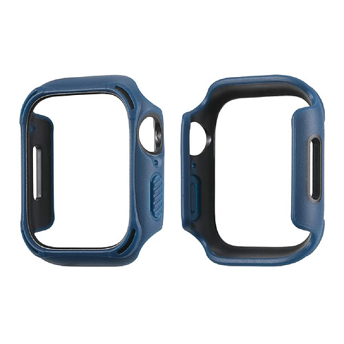 Coque en TPU double couleur, bleu foncé/noir pour votre Apple Watch Series 7 45mm