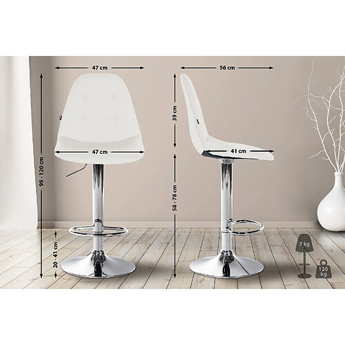 Non Tabouret de bar Elmore simili cuir C