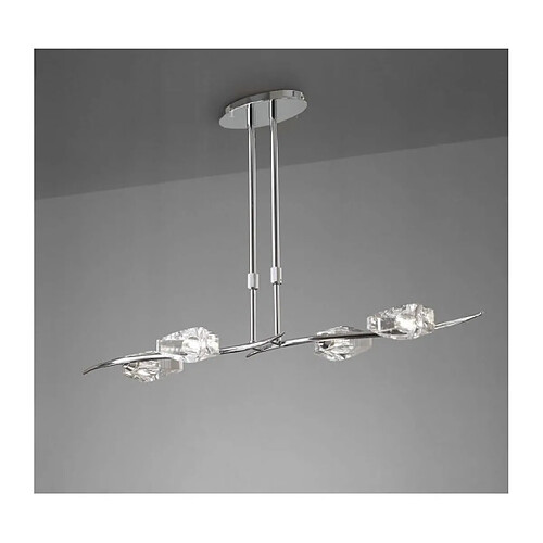 Luminaire Center Suspension Eclipse télescopique 4 Ampoules G9 Bar, chrome poli