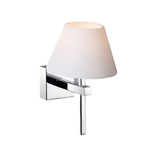 Italux Lampe de salle de bain moderne chrome 1 lumière avec abat-jour blanc, G9, IP44