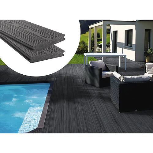 Habitat Et Jardin Pack 5 m² - Lames de terrasse composite co-extrudées - Gris