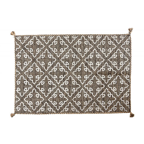 Alter Tapis moderne Toronto, style kilim, 100% coton, marron, 180x120cm